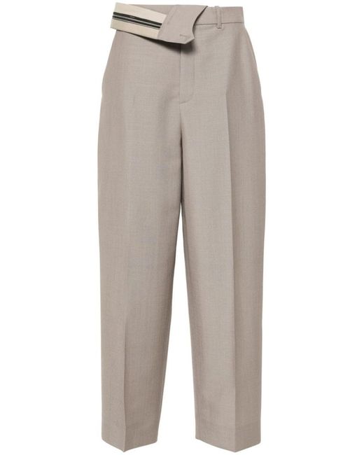Fendi Gray Mohair Pants Asymmetrical Waist