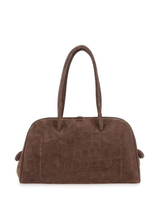 Jacquemus Brown 'Le Turismo' Handbag With Crocodile Effect And Logo Embossed On The Front