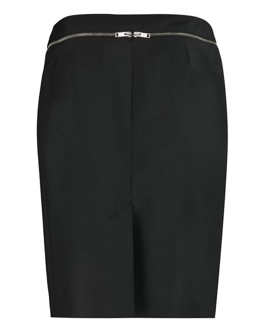 Givenchy Black Stretch Pencil Skirt With Zip