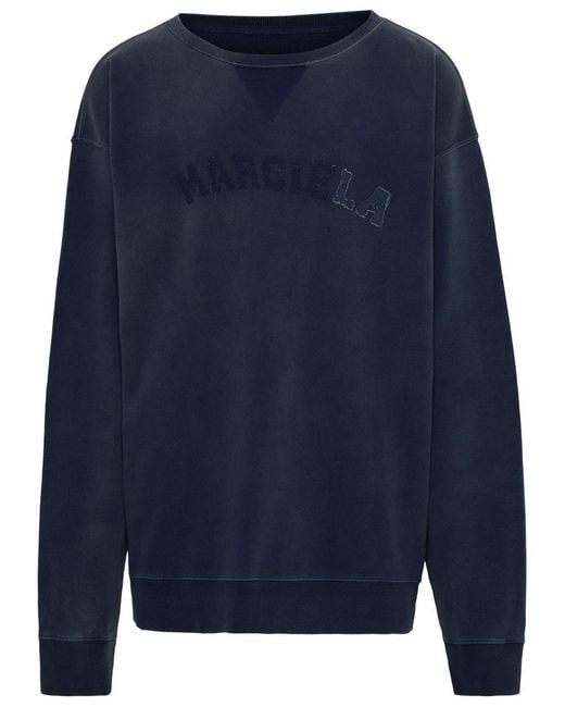 Maison Margiela Blue Organic Cotton Sweatshirt for men