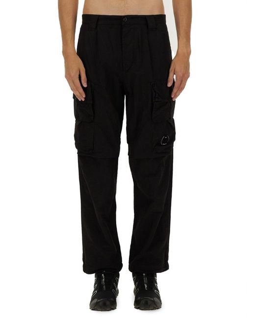 C P Company Black Relaxed Fit Cargo Pants for men