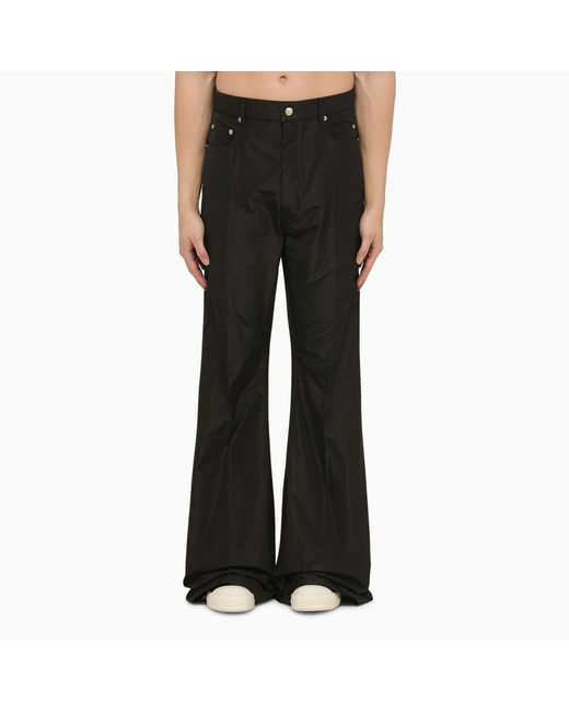 Rick Owens Black Cotton Flared Trousers for men