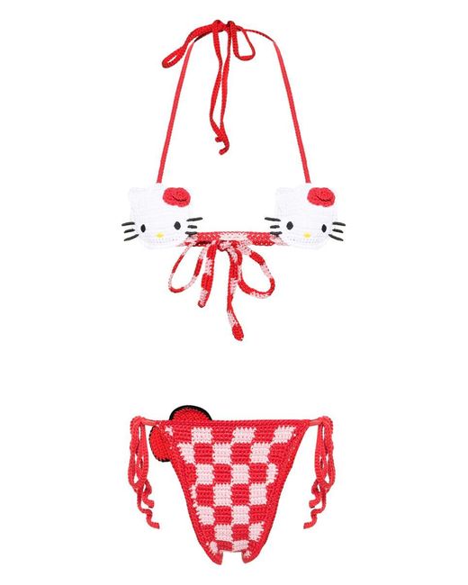 Gcds Red Hello Kitty Crochet Bikini