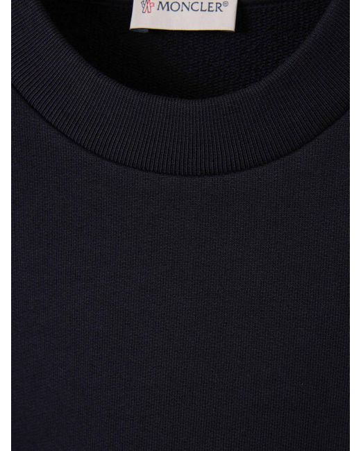 Moncler Blue Logo Cotton Sweatshirt for men