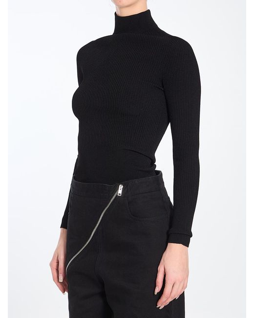 Alaïa High Neck Bodysuit in Black | Lyst