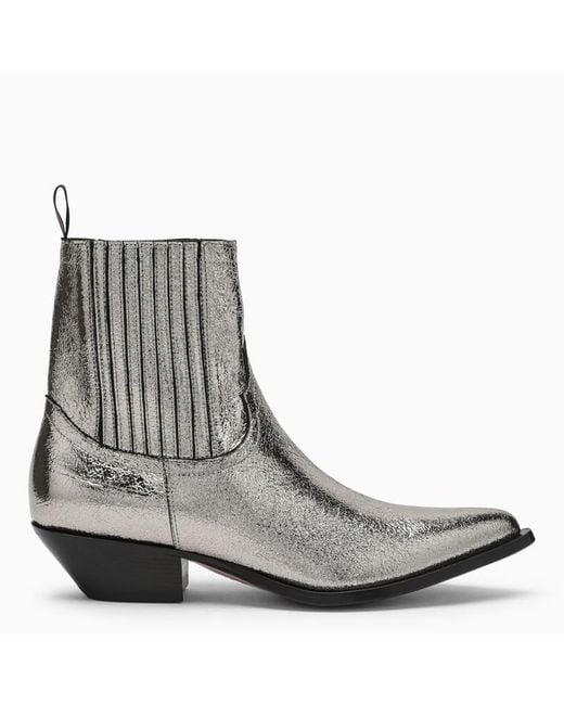 Sonora Boots Hidalgo Silver Ankle Boots in Gray | Lyst