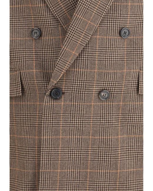 Saint Laurent Brown Prince De Galles Wool Blazer for men