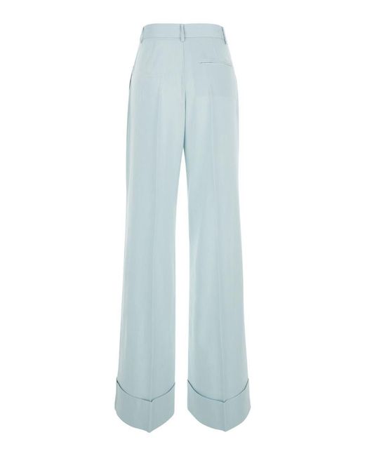ANDAMANE Blue Light Straight Pants With Pinces