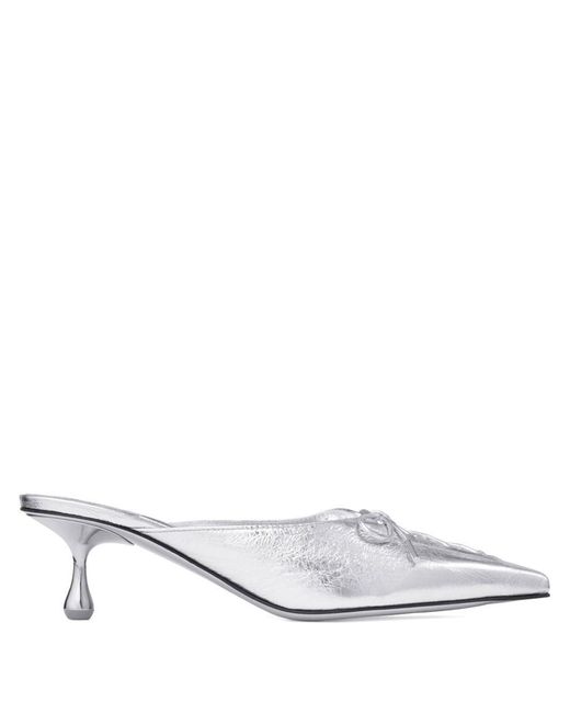 Jimmy Choo White Scarlett 50 Leather Mules