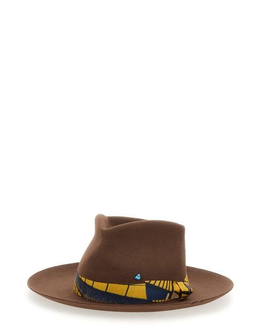 SUPERDUPER Brown Felt Bouganville Hat for men