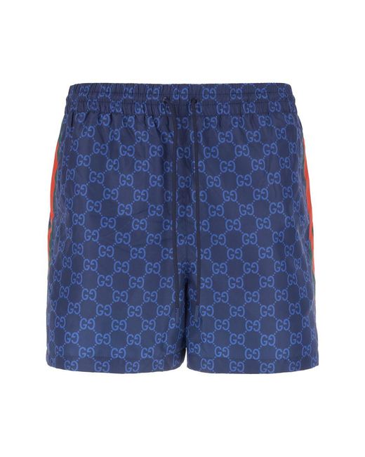 Gucci Men's Blue Nylon Swim Shorts