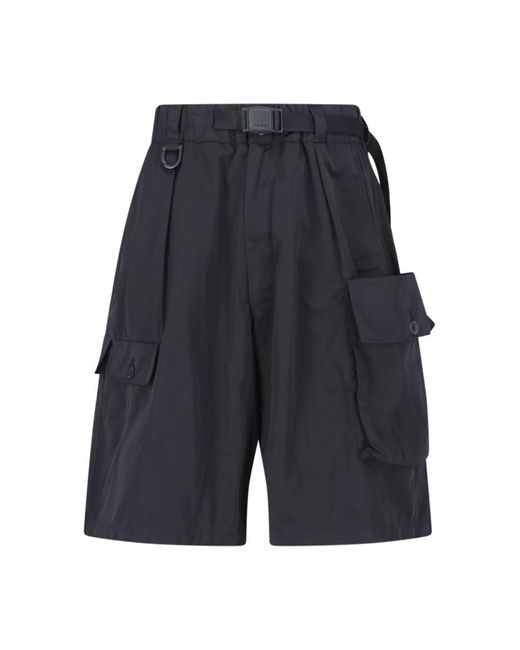 Y-3 Blue Cargo Shorts for men