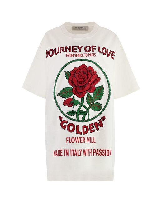 Golden Goose Deluxe Brand White Dafne Maxi T-Shirt Dress
