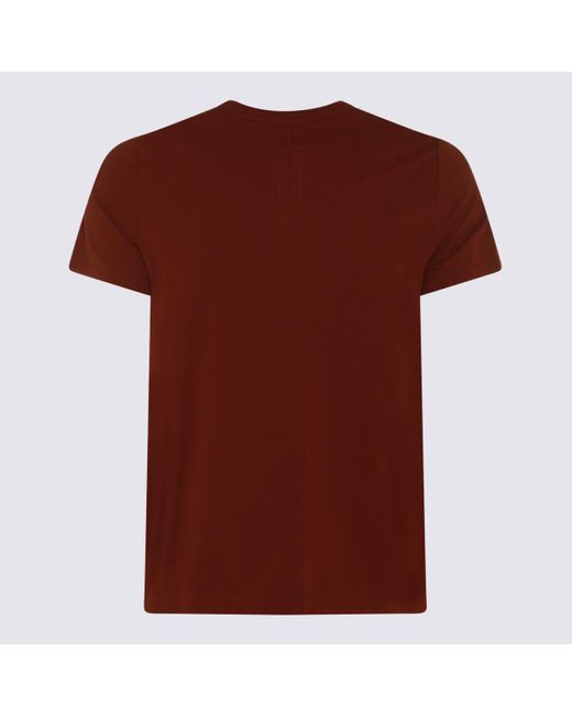 Rick Owens Brown Dark Red Cotton T-shirt for men