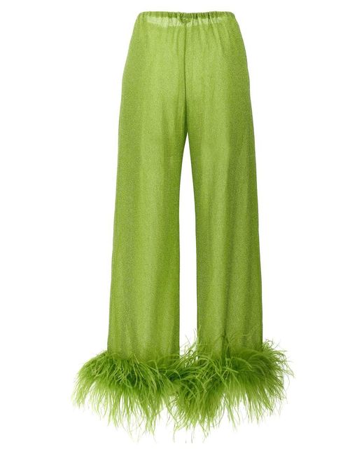 Oseree Green 'Lumiere Plumage' Pants