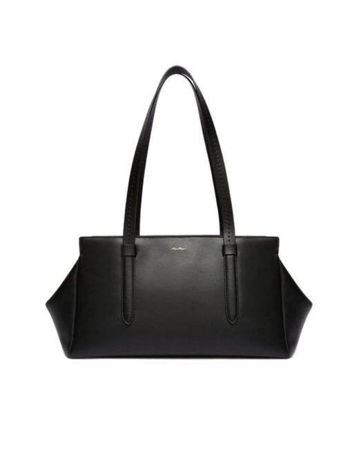 Max Mara Black Leather Archetipo Shoulder Bag