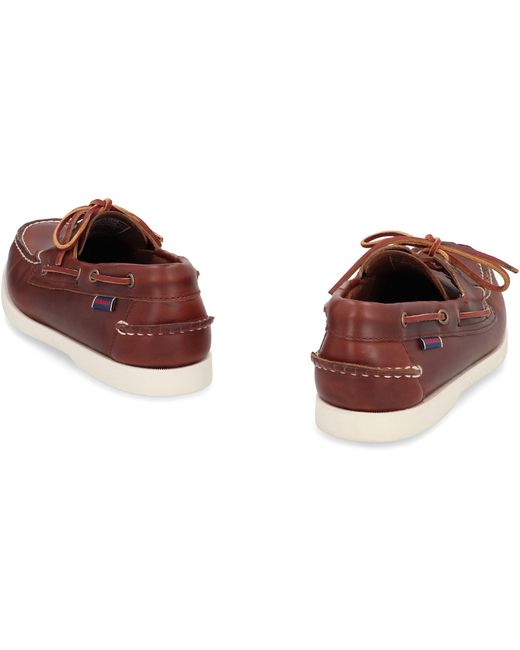 Sebago Brown Portland Leather Boat Shoes for men