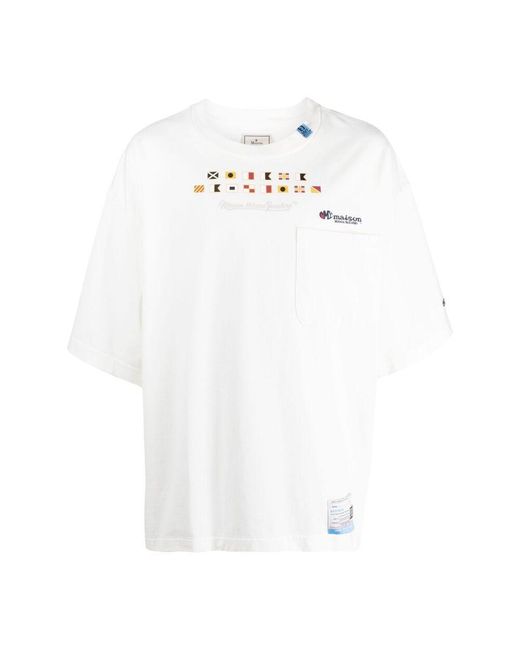 Maison Mihara Yasuhiro White Cotton T-Shirt With Print for men