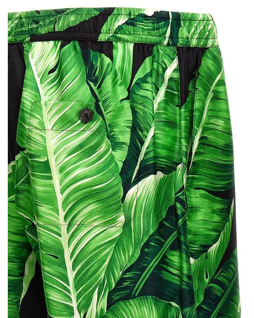 Dolce & Gabbana Green All Over Print Bermuda Shorts for men