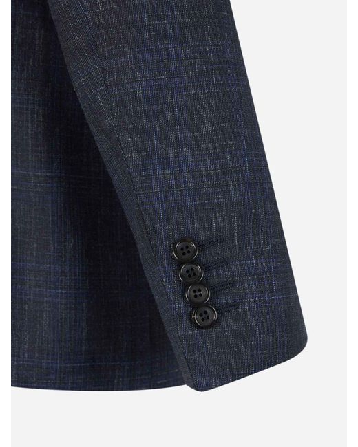 Canali Blue Wool Textured Suit for men