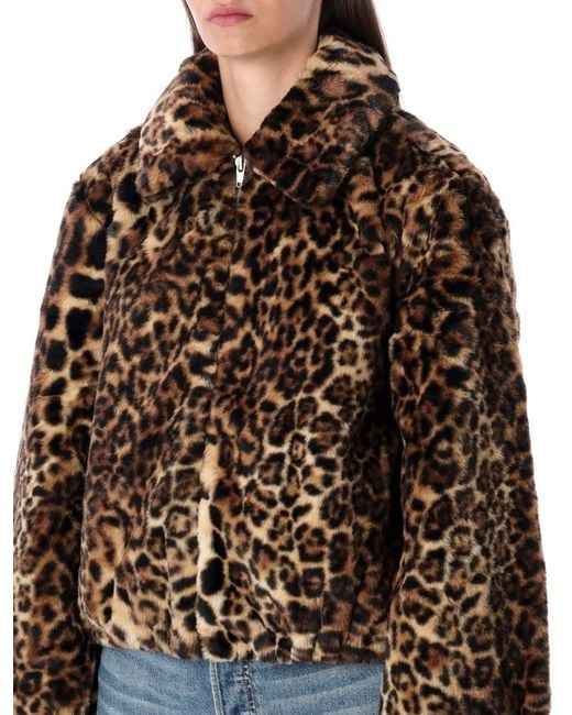 Levi's Black Elle Leopard Faux Shearling Sherpa Jacket