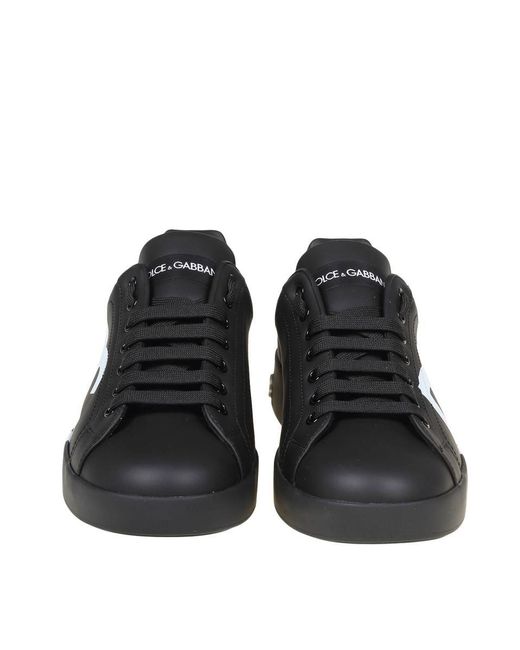 Dolce & Gabbana Black Sneakers From The Portofino Line for men