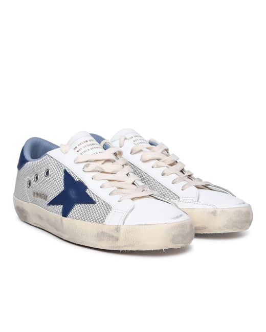 Golden Goose Deluxe Brand Blue 'Super-Star Classic' Leather Sneakers for men
