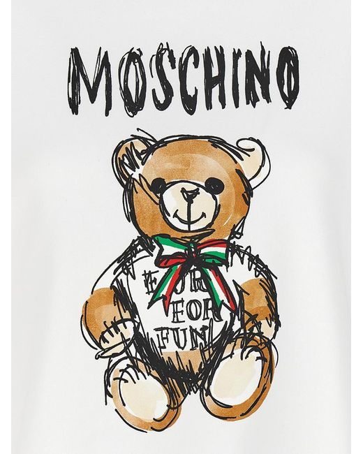 Moschino White Teddy Bear Sweatshirt
