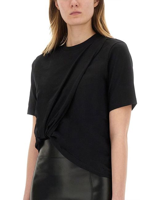 MSGM Black Asymmetrical Tshirt