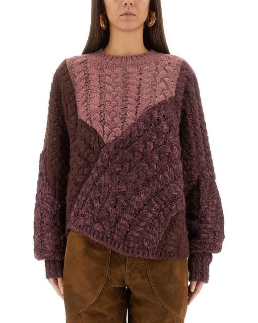 Isabel Marant Red Patchwork "Daryl" Sweater