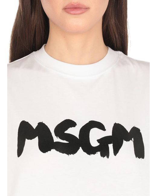 MSGM White T-Shirts And Polos