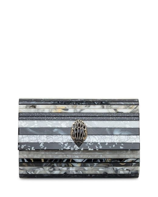 Kurt Geiger Gray Kurt Geiger Kensington Striped Clutch Bag