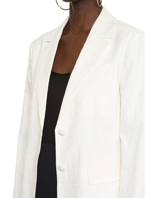 Etro White Single-breasted Two-button Jacket