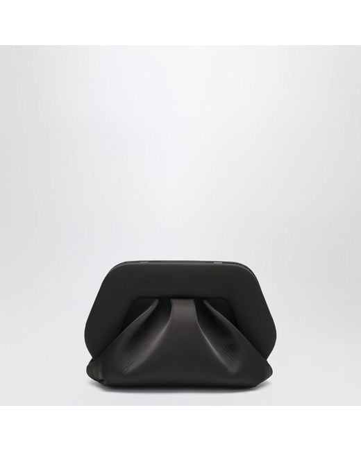THEMOIRÈ Black Satin Gea Clutch Bag