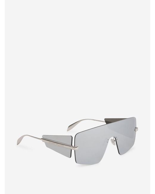 Alexander McQueen Gray Rectangular Sunglasses Screen for men