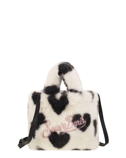 Mc2 Saint Barth Black Soft Fur Mini Vanity Bag