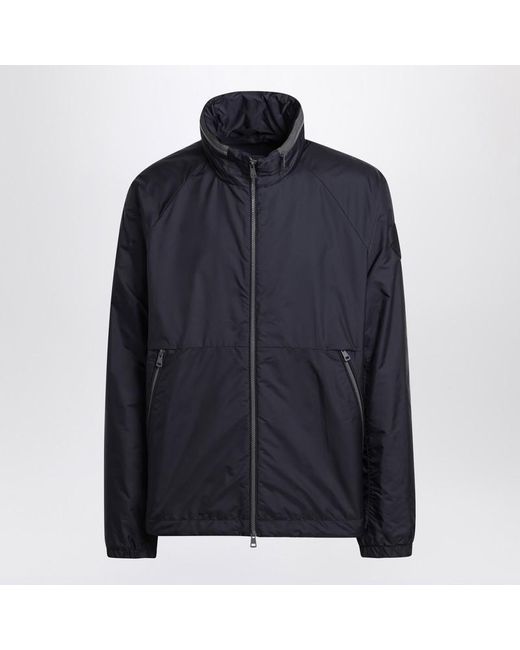 Moncler Blue Dark Zip-Up Nylon Jacket for men