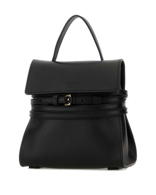 Moschino Black Tie Me Small Tote