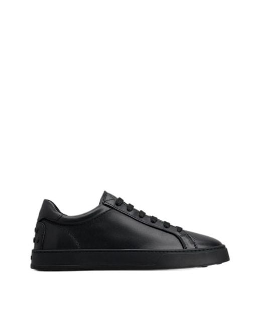 Tod's Black Sneakers In Leather for men