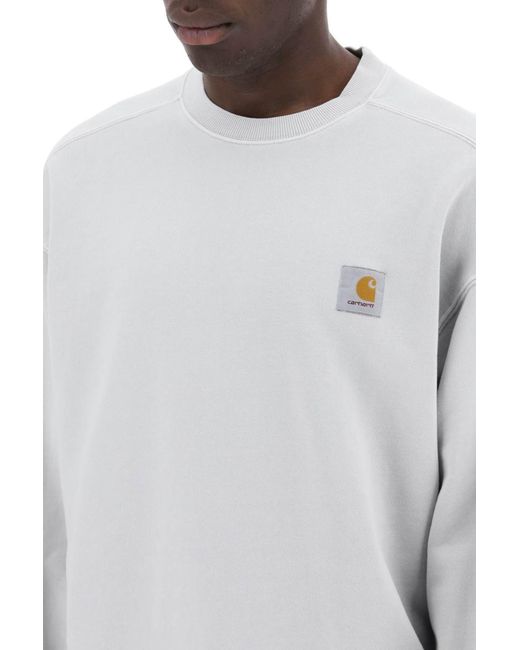 Carhartt Nelson Crew-Neck Sweatshirt in White for Men | Lyst