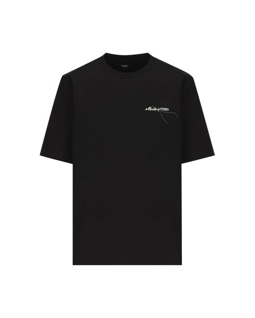Fendi Black T-shirt Made In for men