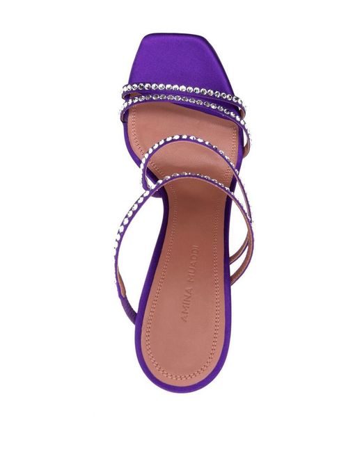 AMINA MUADDI Purple Naima Crystal Sandals