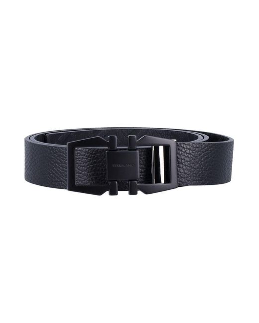 Ferragamo Blue Reversible And Adjustable Gancini Belt for men