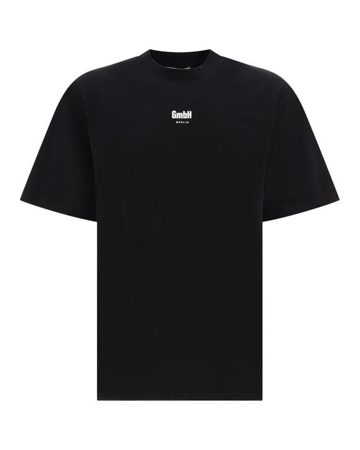 GmbH Black T-Shirt With Logo Print for men
