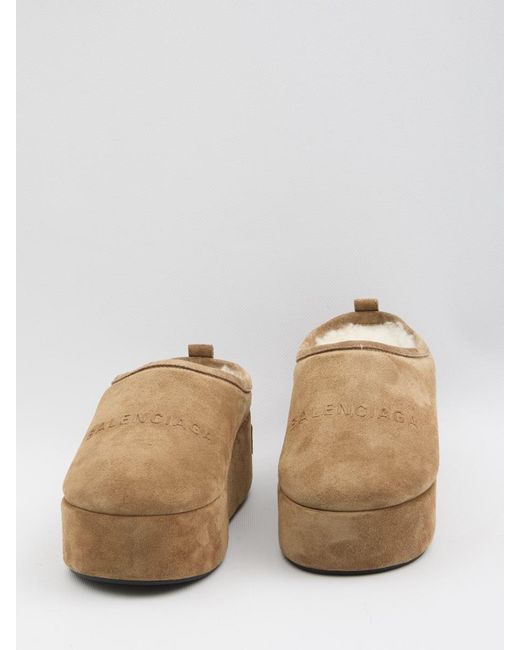 Balenciaga Brown Alaska Soft Platform Sabots