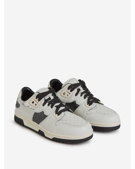 Acne White Logo Leather Sneakers for men