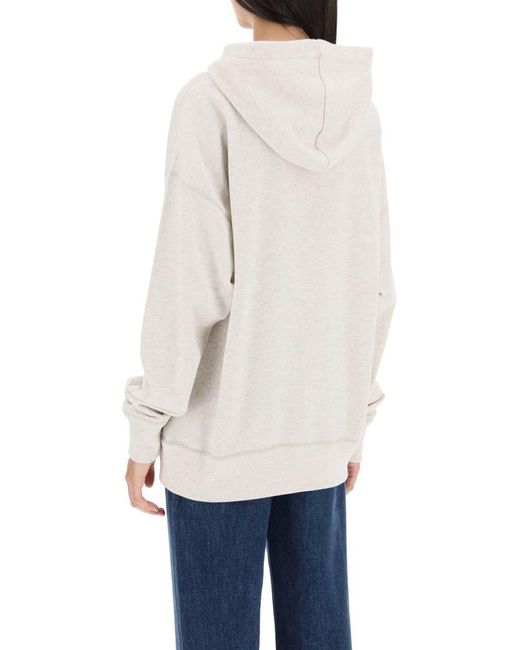 Isabel Marant White 'scott' Hoodie With Logo Embroidery