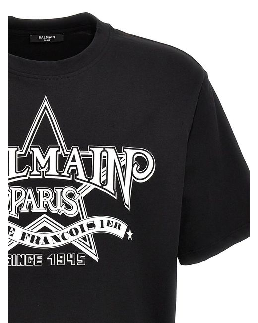 Balmain Black ' Star' T-Shirt for men