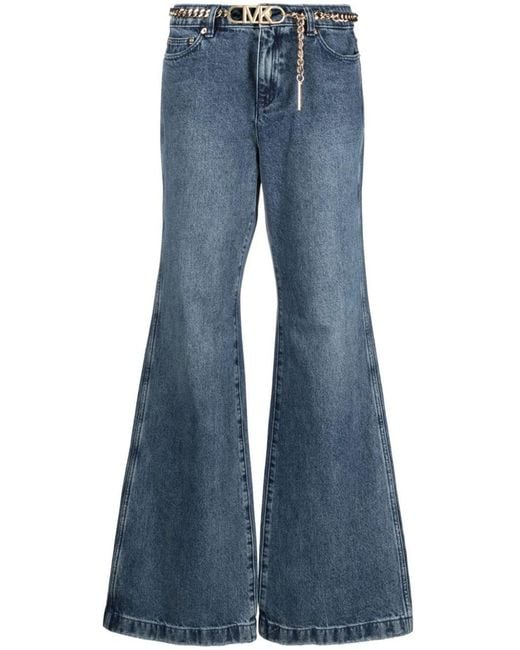 MICHAEL Michael Kors Blue Flare Leg Denim Cotton Jeans