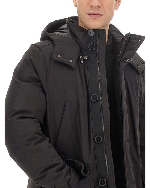 Fay Black Technical Fabric Caban for men